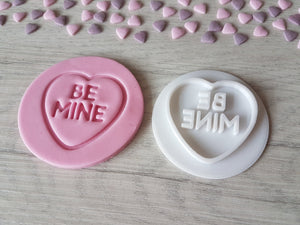 Be Mine Heart Valentine's Embosser Stamp | Cookie Biscuit Pottery Stamp |