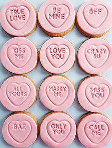 True Love Valentine's Embosser Stamp | Cookie Biscuit Pottery Stamp |