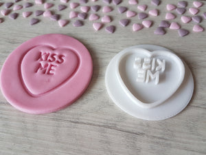 Kiss Me Embosser Stamp | Cookie Biscuit Pottery Stamp |