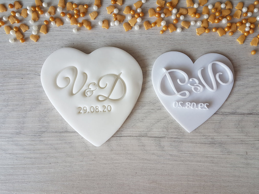 Custom Wedding Initials and Date Stamp | Cake Cookie Bridal Shower Hen Party Do Wedding Save the Date