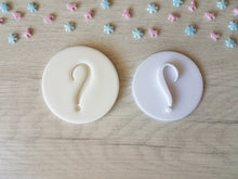 Load image into Gallery viewer, Question Mark Gender Reveal Embosser Stamp | Cupcake Cookie Stamp |
