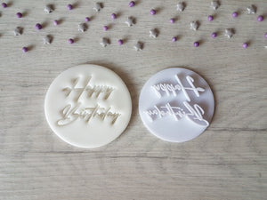 Happy Birthday Style3 Embosser Stamp | Cake Cookie Soap Pottery Stamp|