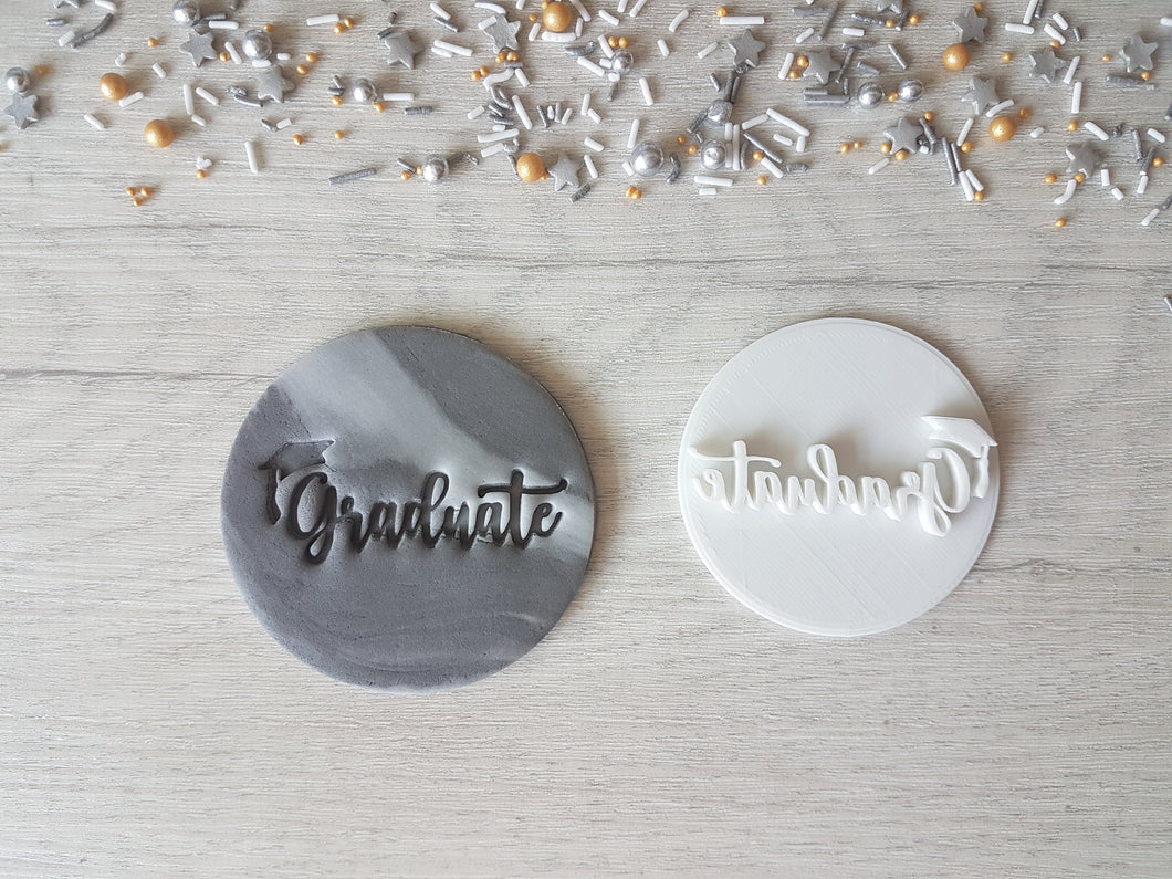 Graduate Embosser Stamp | Cake Cookie Soap Pottery Stamp |