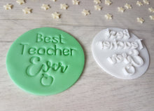 Load image into Gallery viewer, Best Teacher Ever Style2 Embosser Stamp | Cookie Biscuit Cake Stamp |
