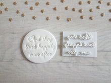 Load image into Gallery viewer, And They Lived Happily Ever After Wedding Embosser Stamp | Cake Cookie Soap Pottery Stamp |
