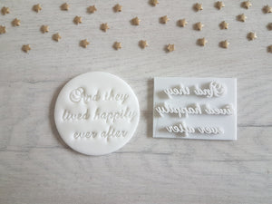 And They Lived Happily Ever After Wedding Embosser Stamp | Cake Cookie Soap Pottery Stamp |