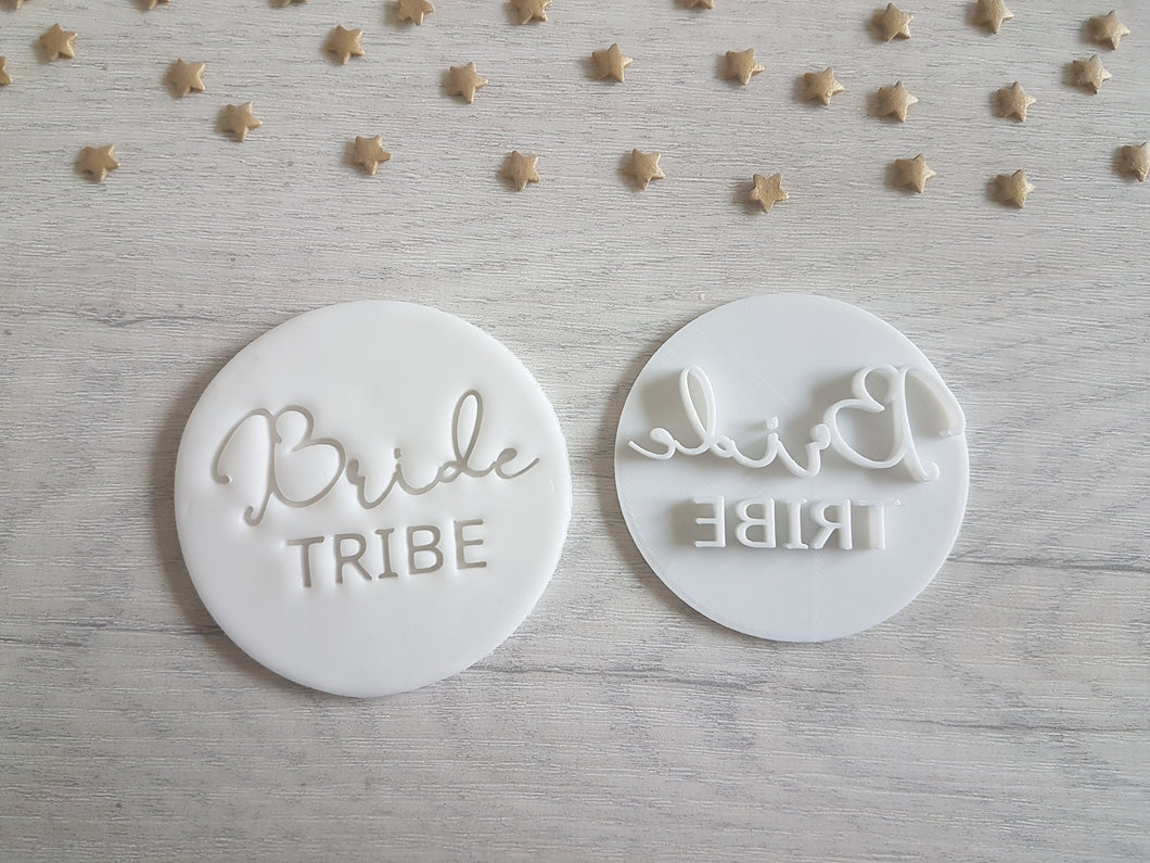 Bride Tribe Style 2 Embosser Stamp | Hen Party Cakes Cookies Soap Pottery Stamp |