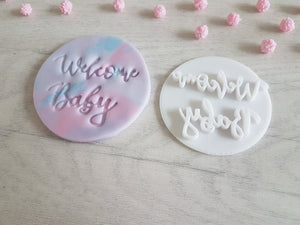 Welcome Baby Embosser Stamp Style 2 | Cake Cookie Soap Pottery Stamp |