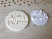 Load image into Gallery viewer, We&#39;ve Postponed Embosser Stamp | Wedding Cake Cookie Soap Pottery Stamp |
