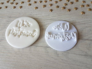 We've Postponed Embosser Stamp | Wedding Cake Cookie Soap Pottery Stamp |