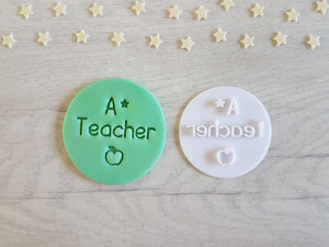 A Star Teacher Embosser Stamp | Cookie Biscuit Cake Stamp |