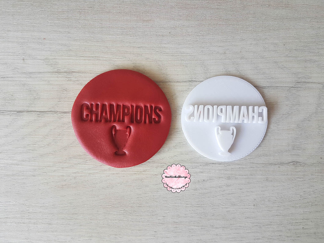 Champions Embosser Stamp | Football Cookie Soap Pottery Stamp |