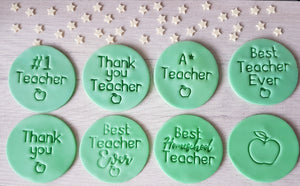 Best Teacher Ever Style2 Embosser Stamp | Cookie Biscuit Cake Stamp |