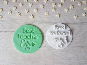 Best Teacher Ever Style2 Embosser Stamp | Cookie Biscuit Cake Stamp |