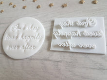 Load image into Gallery viewer, And They Lived Happily Ever After Wedding Embosser Stamp | Cake Cookie Soap Pottery Stamp |
