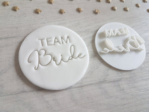 Team Bride Style 2 Embosser Stamp | Hen Party Cakes Cookies Soap Pottery Stamp |