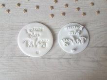 Load image into Gallery viewer, Future Mrs Custom Surname Hen Party Embosser Stamp (style 1) | Cake Cookie Custom Soap Pottery Stamp |

