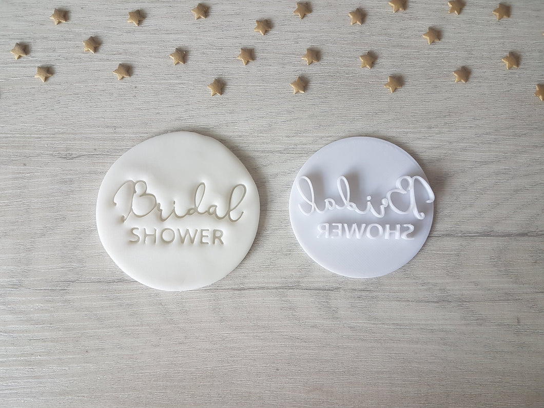 Bridal Shower Embosser Stamp (style 2) | Cake Cookie Soap Pottery Stamp |