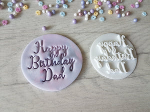 Happy Birthday Dad Embosser Stamp | Cake Cookie Stamp |