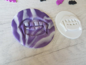 Vampire Teeth Embosser Stamp | Halloween Cake Cookie Biscuit Pottery Stamp |