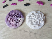 Load image into Gallery viewer, Witches Be Crazy Halloween Embosser Stamp | Cake Cookie Biscuit Pottery Stamp |
