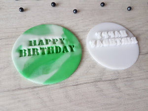 Happy Birthday Style 4 Embosser Stamp | Cake Cookie Stamp |