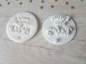 Future Mrs Custom Surname Hen Party Embosser Stamp (style 1) | Cake Cookie Custom Soap Pottery Stamp |