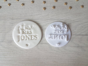 Future Mrs Custom Surname Hen Party Embosser Stamp (style 3) | Cake Cookie Custom Soap Pottery Stamp |