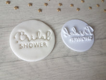 Load image into Gallery viewer, Bridal Shower Embosser Stamp (style 2) | Cake Cookie Soap Pottery Stamp |
