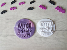Load image into Gallery viewer, Witch Please Halloween Embosser Stamp | Cake Cookie Biscuit Pottery Stamp |
