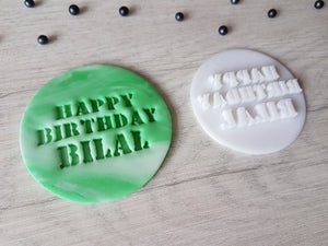 Custom Happy Birthday Name Embosser Stamp | Cake Cookie Stamp |